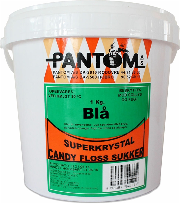 Candyfloss sukker - Blå (1 kg)