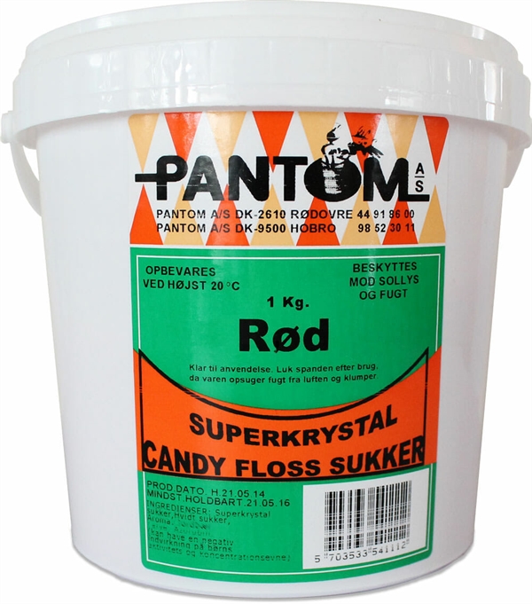 Candyfloss sukker - Rød (1 kg)