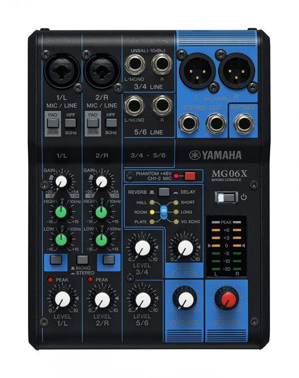 Yamaha MG06X mixer - Kompakt 6-kanals livemixer (Udlejning)